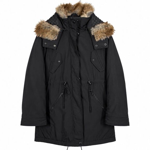 Marc New York Jackets & Blazers - Marc New York Womens Medium Black Down Puffer Parka Coat Faux Fur Hood Long